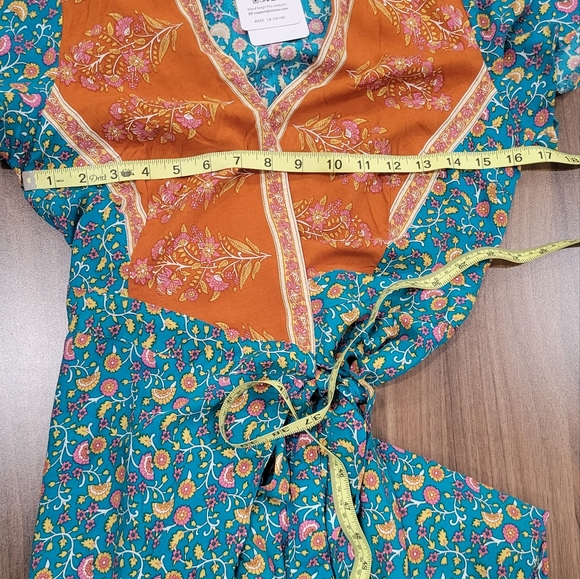 ZESICA Women's Floral Print Bohemian Waist Tie Wrap Long Flowy Dress Size S - Picture 7 of 10